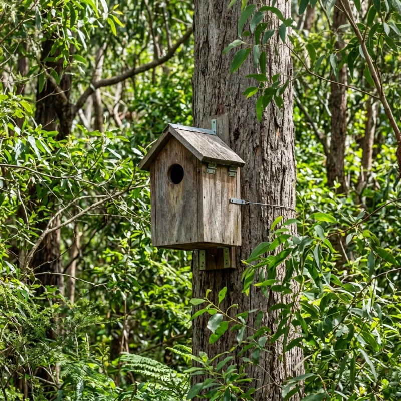 Animal nesting box installed as a humane alternative to a Toolern Vale roof cavity