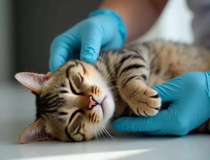Specialist carefully handling a deceased cat with dignity in Toolern Vale