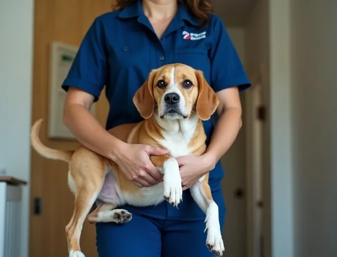 Technician respectfully transporting a deceased dog in Toolern Vale